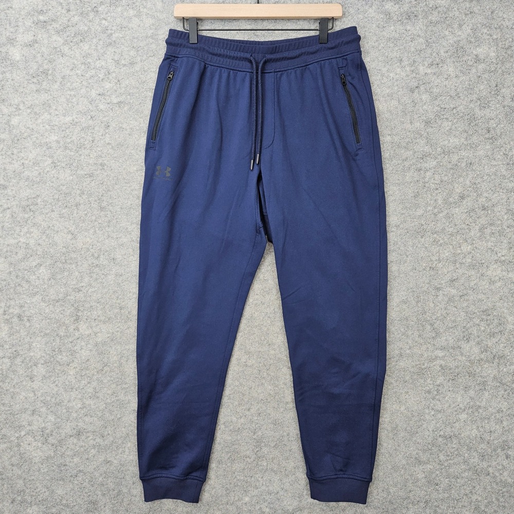 Under Armour Joggers Men's Navy Blue Size Large Loose Fit Tapered Sweatpants